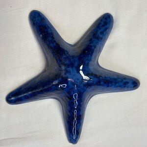 Starfish 3 Blue Cobalt Glazed Terracotta‎ Pottery Tabletop Decor 3 included